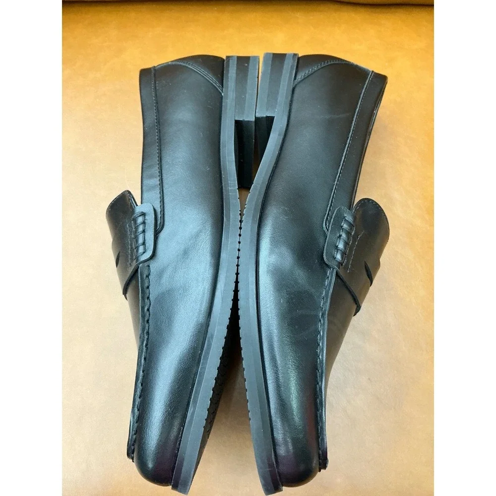 Stafford Flint Penny Loafer Mens Size 11 Black‎ Leather Memory Foam
